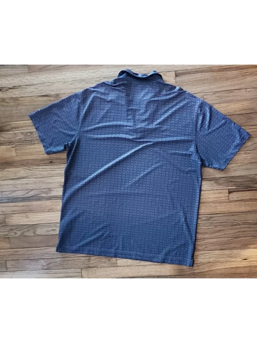 Vintage Y2K Nike Golf Polo Shirt Blue Grey Geometric Pattern Swoosh Sleeve XXL